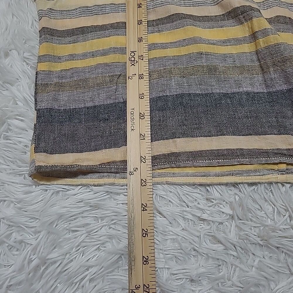 Beach Lunch Lounge Linen Blend Tie Front Top Womens Small Beachy Stripe Boho - Picture 8 of 8